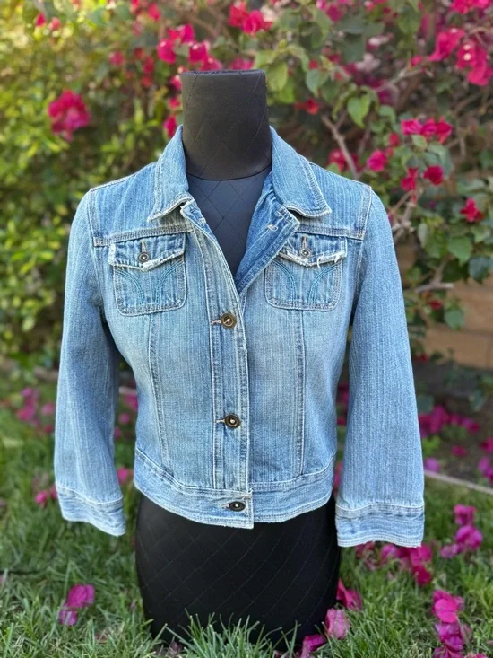 Vintage Hollister Company 3/4 Sleeve Jean Jacket - Picture 2 of 7